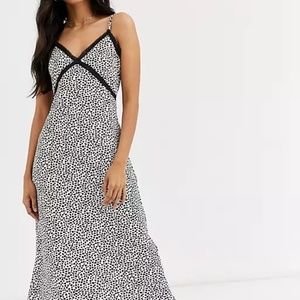 NWT River Island Midi Slip Dress in Heart Print